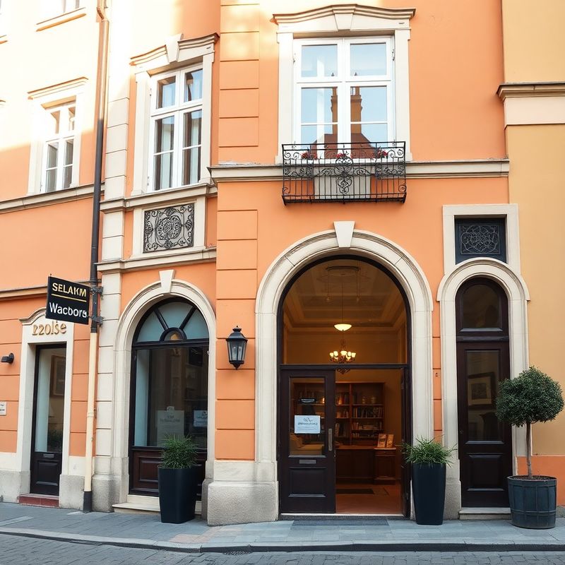 Stradă istorică din Sibiu cu fațade calde în tonuri de ocru și crem